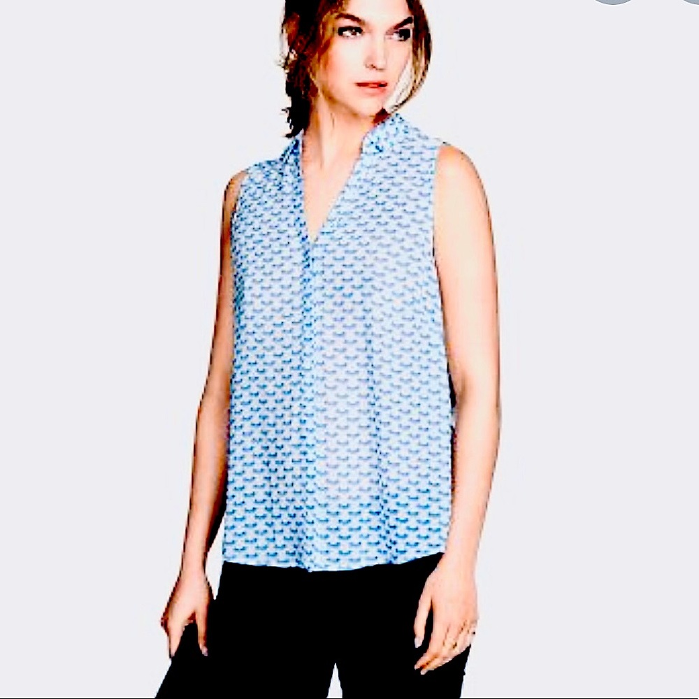 H&M sheer button down sleeveless blouse